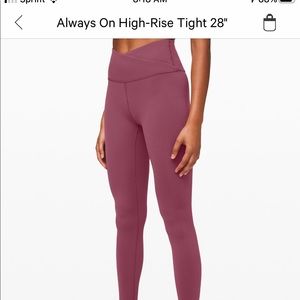 Lululemon Alway on High Ride tight